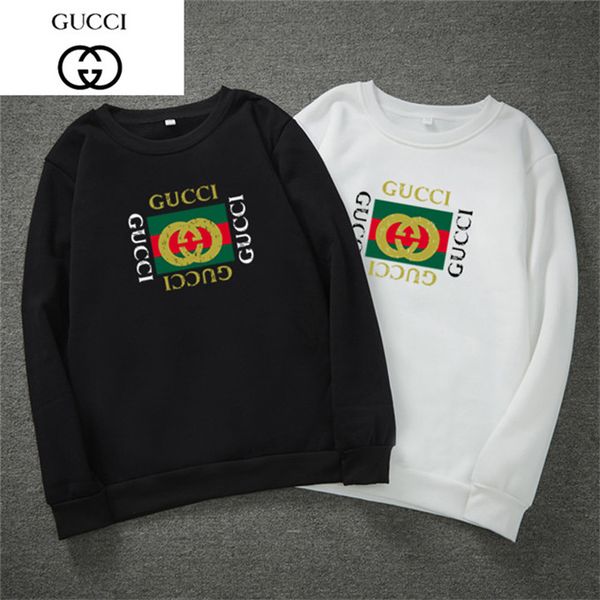 

2019 fashion high-end cotton long-sleeved sweater personality comfortable sweatshirt trend handsome male 621 6854, White;black
