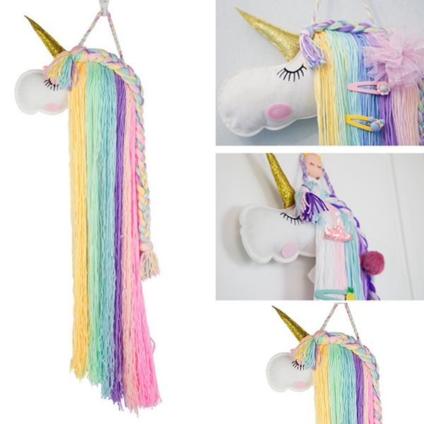 

hair accessories unicorn hair bows storage belt for girls clips barrette hanger organizer hairband scrunchy holder