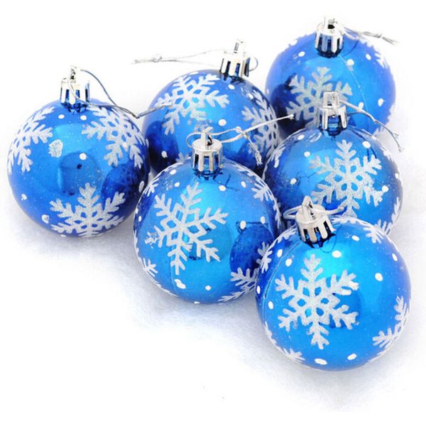 

6pcs/set christmas tree snowflake ball diameter 6cm christmas balls hanging baubles xmas party ornament decorations for home