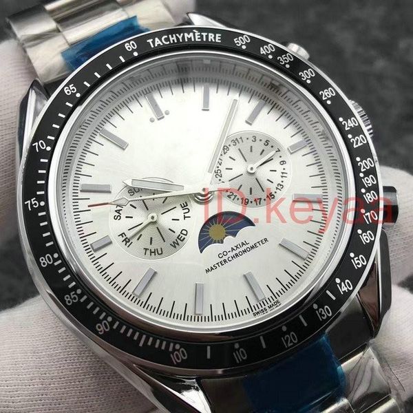 

роскошный браслет top speed ​​moon moon механические мужские дизайнерские часы из нержавеющей стали с автоподзаводом спортивные часы наручны, Slivery;brown