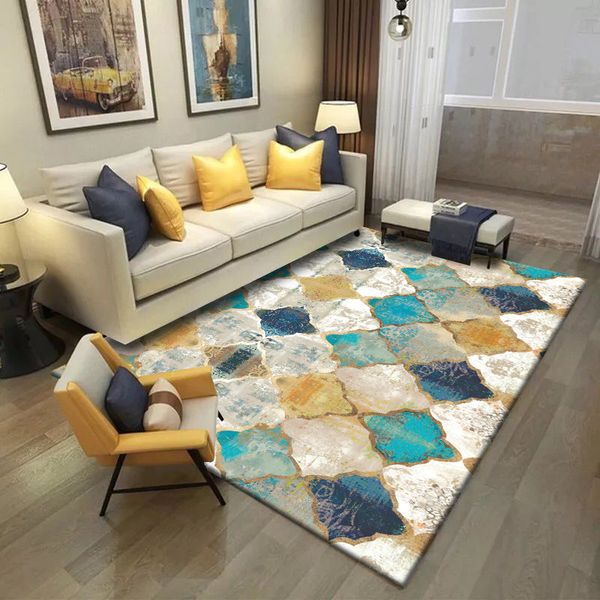 

vintage american geometry moroccan ethnic style rug bedroom bedside mat living room crystal velvet carpet customize plush rug