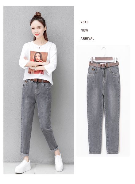 

jin yi lai french chic ew straight leg show тонкие легкие брюки buff nine points in the spring and aut office and leisure solid color, Blue