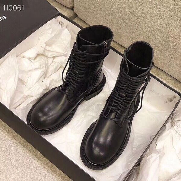 

autumn and winter new fashion high boots side zipper lace-up long martin boots waterproof original packaging factory direct