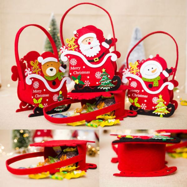 

christmas santa handbag candy bags snowman deers bottle gift candy bag basket xmas decoration gifts