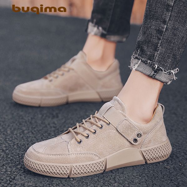 

buqima sneakers 2019 new men's shoes. sneakers student shoes trend fashion leather casual shoes, Black