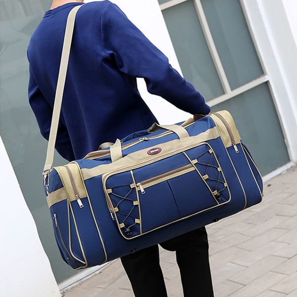 

classic horizontal section square large capacity travel bag portable short-distance laggage bags men women moving storage bag