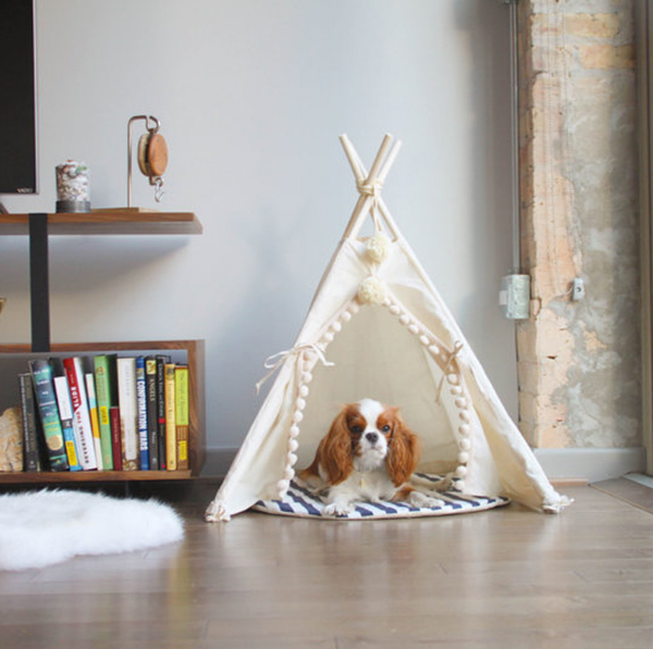 

pet house cute dog tent outside tent house kennels washable puppy cat indoor outdoor portable teepee mat pet supplies decor