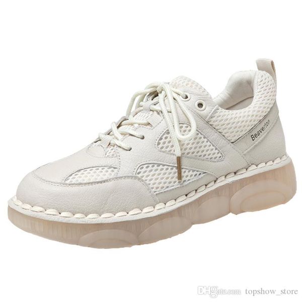 

leather breathable casual shoes women's 2019 spring and summer new sports wind manual joker round head soft bottom, Black