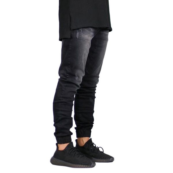 

wholesale-fashion stretch men jeans denim jogger design hip hop joggers for men y5036, Blue