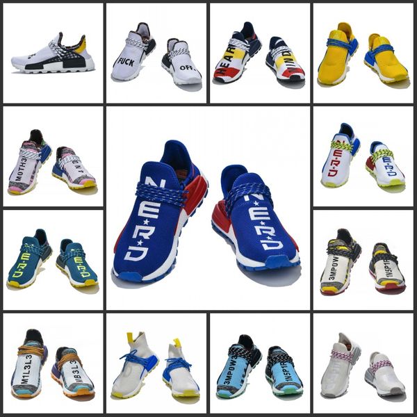 

2019 Human Race NMD Running Shoes Pharrell Williams Hu trail Oreo Nobel ink Black Nerd Designer Sneakers Men Women Sport Shoes With Box
