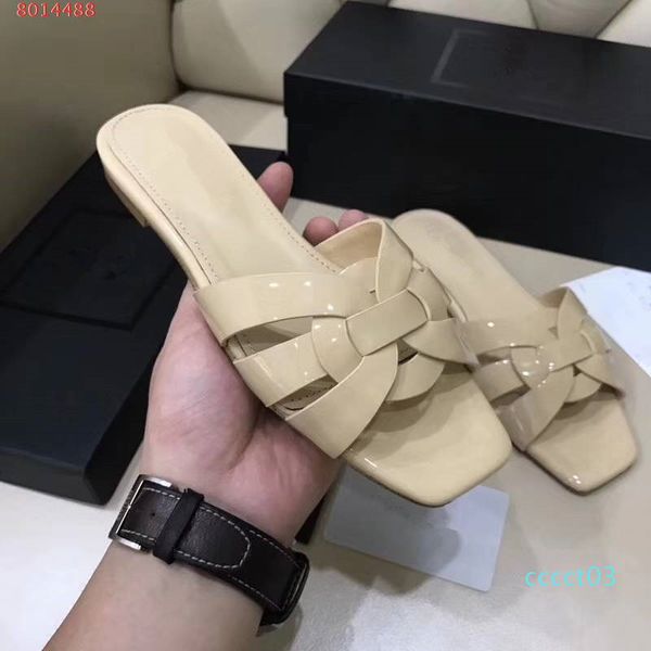 

genuine leather women slippers brand flip flops several colors lady sandals slides wholesale selling scuffs several colors 03ct, Black