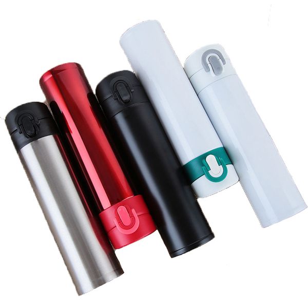 

portable double stainless steel vacuum flask insulation sealed stainless steel thermos bounce cover