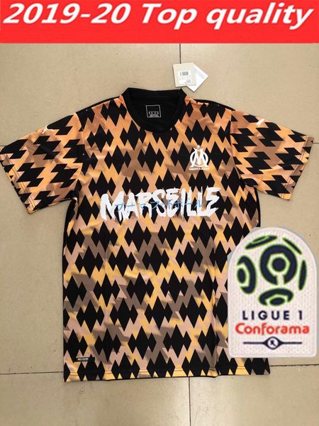 

thailand maillot om olympique de marseille jersey 2019 2020 marseille maillot de foot benedetto payet l gustavo 19 20 thauvin shirts, Black