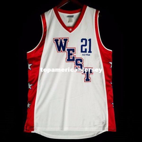 

#21 kevin garnett west all star game jersey white basketball jersey men's sewn stitched custom any number and name xs-6xl vest jerseys, Black;blue