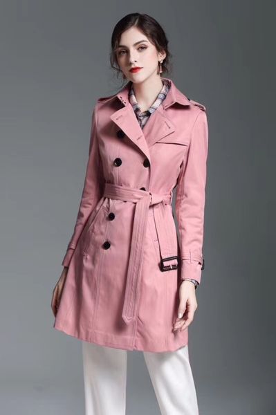 

women's trench coats gabardine long windbreaker belt waterproof new english style autumn winter loose double-breasted solid color b71x, Tan;black