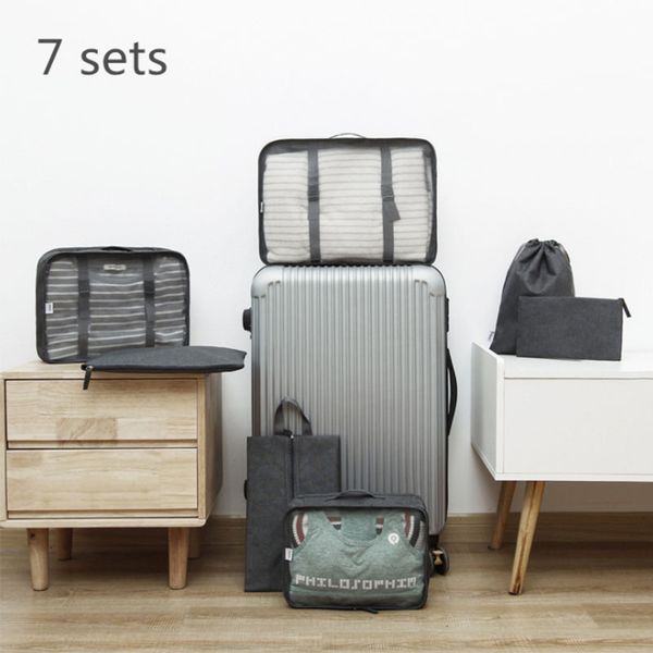 

new cationic cationic oxford cloth storage bag washing travel finishing storage seven-piece set