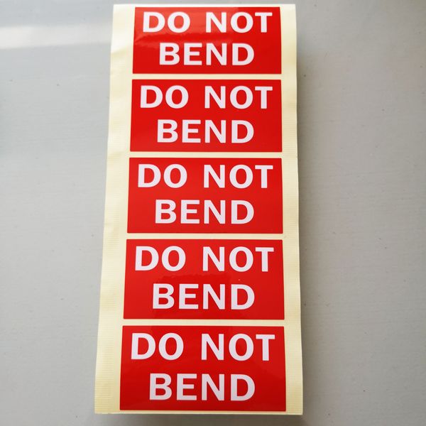 

5000pcs 76x38mm do not bend shipping label sticker, handling operation damage warning sign, item no. ss05