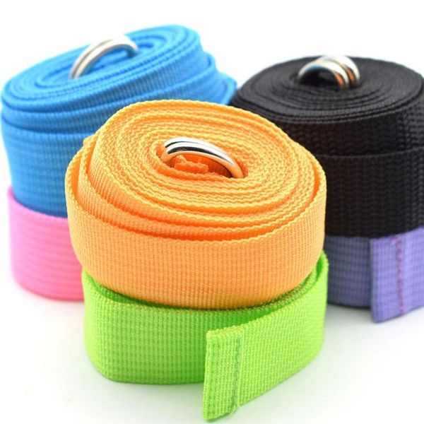 

none sport yoga stretch strap d-ring belt gym waist leg fitness adjustable belt