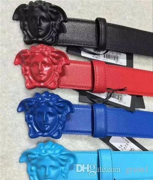 

wholesale style medusa genuine leather ceinture belt for mens womens accessories designers strap man jeans belts, Black;brown