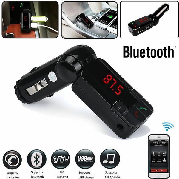 

dual usb car kit charger wireless bluetooth stereo handsmp3 player fm transmitter