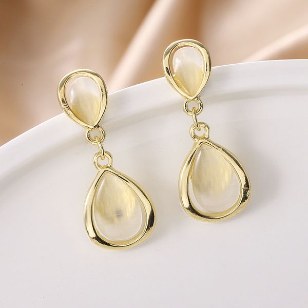 

korean opal earrings for women aros brincos boucle d'oreille cute rhinestone stud earing gold color drop earings fashion jewelry, Golden;silver