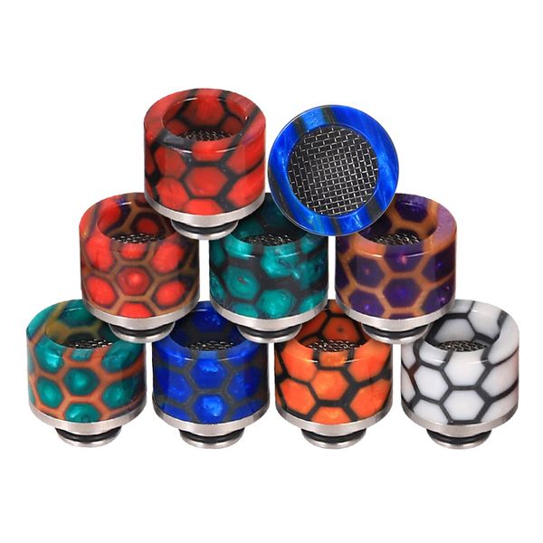 

Drip Tip Anti Oil Spitting Resin Drip Tips Anti Spit Wide Bore Snake skin Cobra Airflow Mouthpiece fit 510 810 atomizer DHL