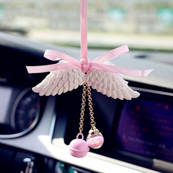

angel wing auto car rear view mirror pendant hanging interior accessory ornament