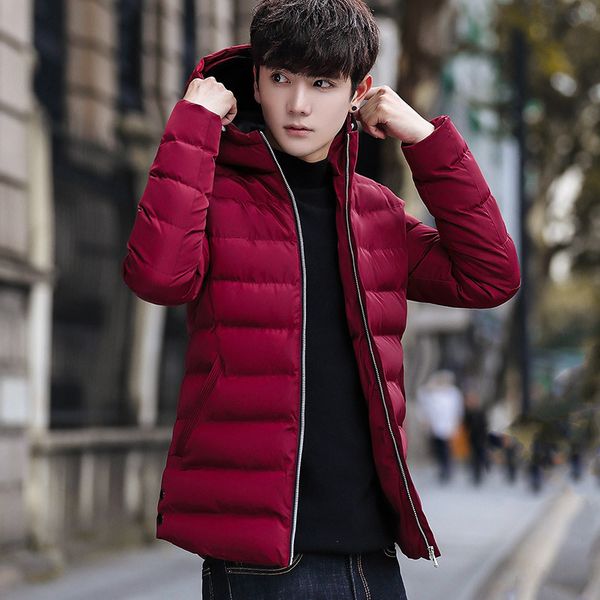 

2019 winter new fashion hooded men's outwear casual versatile coat warm cotton clothing good quality large size 3xl 4xl 5xl, Black