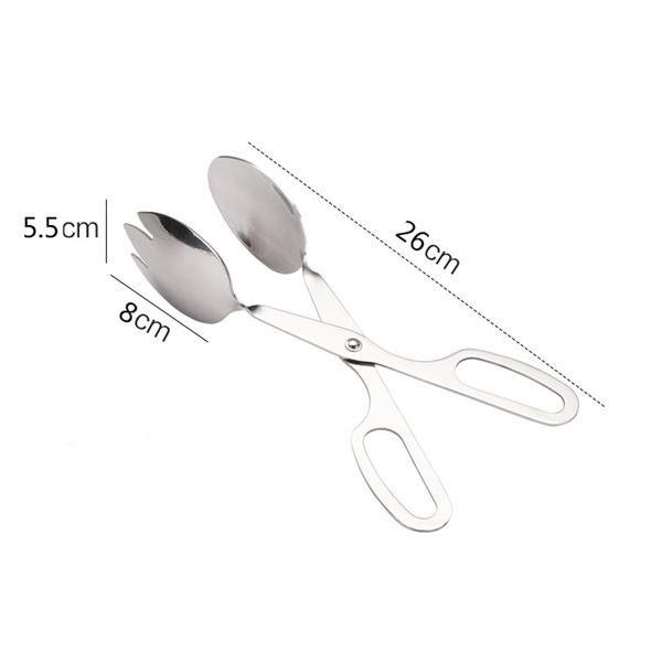

salad serving tongs stainless steel scissor separates to spoon kitchen tool