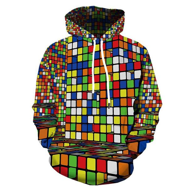 

men's 3d funny new social harajuku hoodies sweatshirt long sleeve hooded colorful coat hoodie blouse outwear pullovers, Black