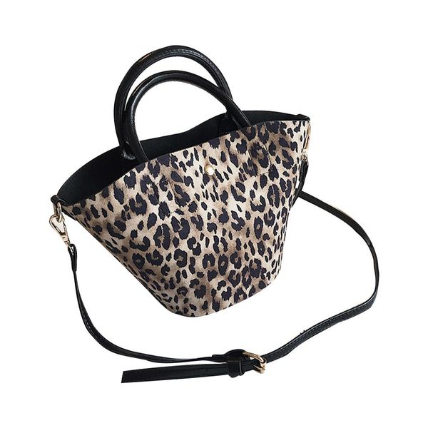 

fashion leopard print women bucket handbag tote messenger shoulder bag pouch