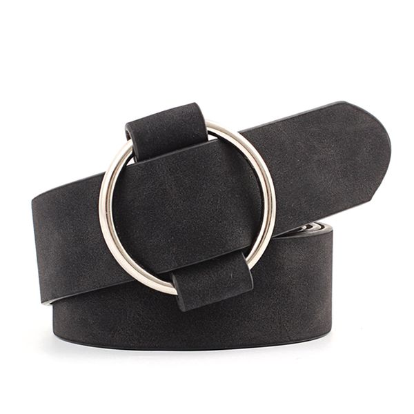 

fashion womens designer round casual luxury belts for women jeans modeling belts without buckles leather belt cinturon mujer, Black;brown