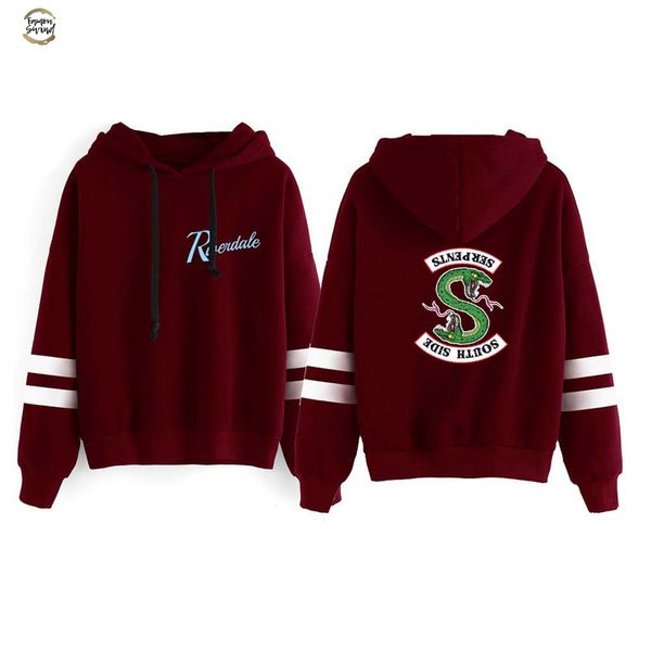 

повседневный new riverdale толстовка толстовки south side змеи hoodie женщин с длинным рукавом полосатой пуловер топы harajuku hoodie street, Black