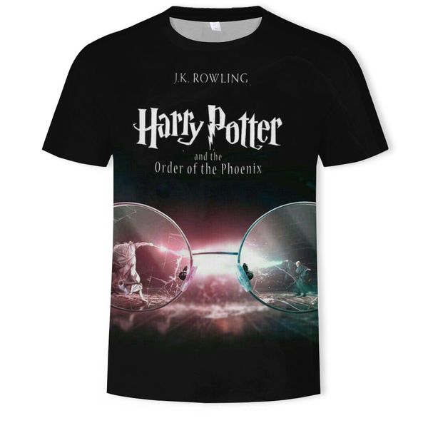 

mensshort-sleeved t-shirt round collar harry potter 3d personalized stereo printing casual clothing, White;black