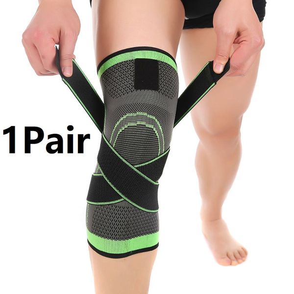 

1 pair pressurized fitness running cycling bandage knee support braces elastic nylon sports compression pad sleeve, Black;gray