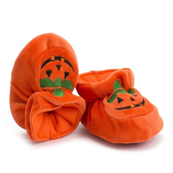 

cute infant toddler baby girl solid soft sole pumpkin prewalker warm cotton halloween shoes cute baby halloween dress up