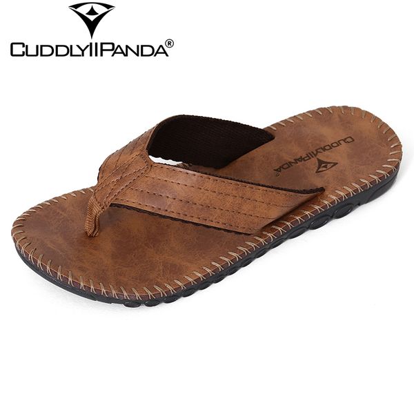 

cuddlyiipanda 2018 new summer cool beach slippers british style men flip flops platform non-slide male sandals zapatos hombre, Black