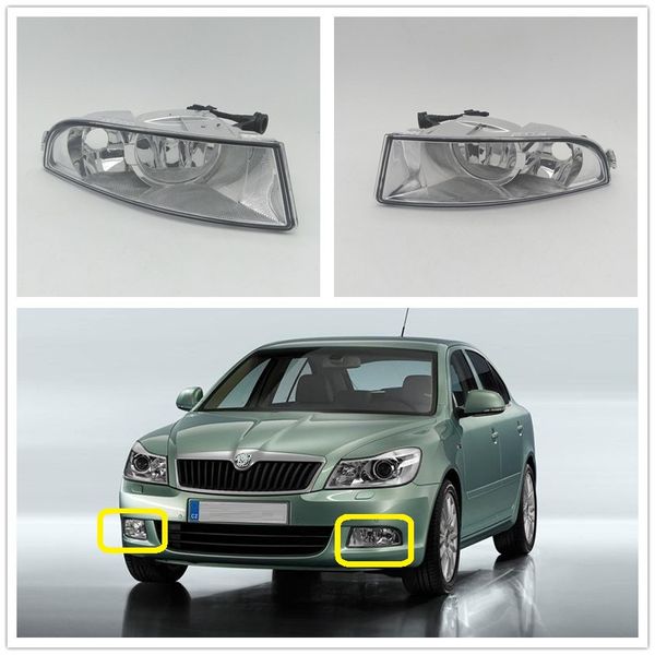 

dfla for octavia a5 a6 mk2 fl 2009 2010 2011 2012 2013 car-styling front halogen fog light fog lamp with 2 bulbs holes