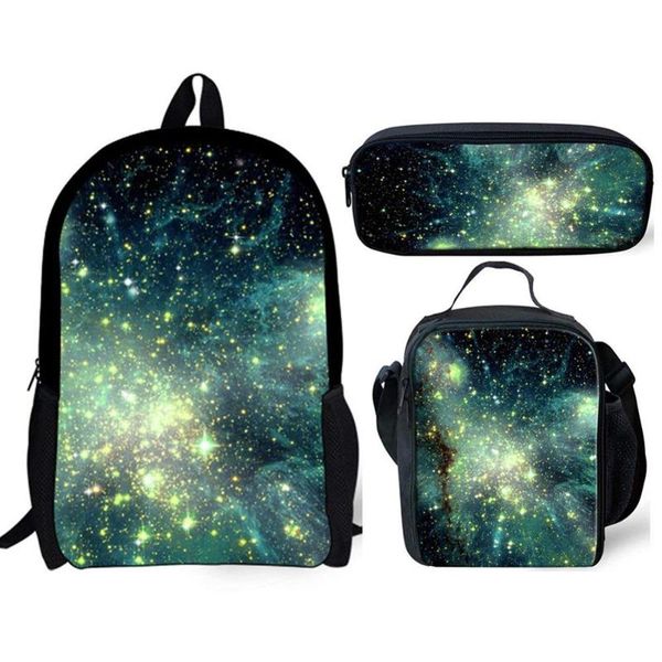 

colorful starry sky 3d print school bags for kids boys girls 3pcs/set primary school bag children shoulder book bags schoolbag