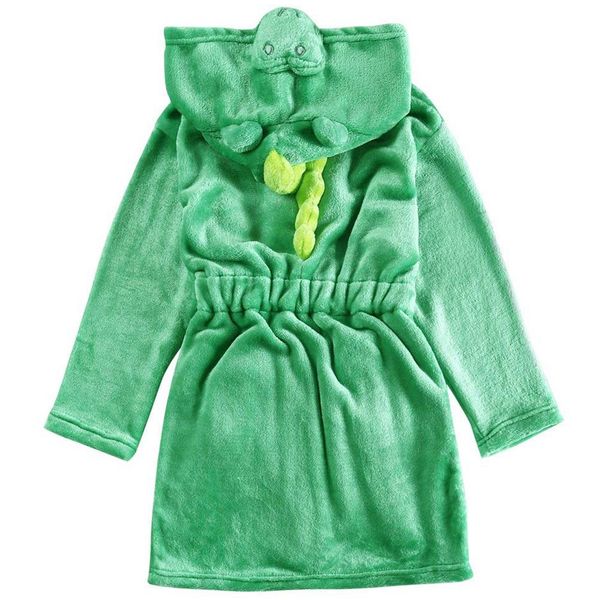 

little girl's flannel bathrobe ,green dinosaur,110: 4t, Blue;red