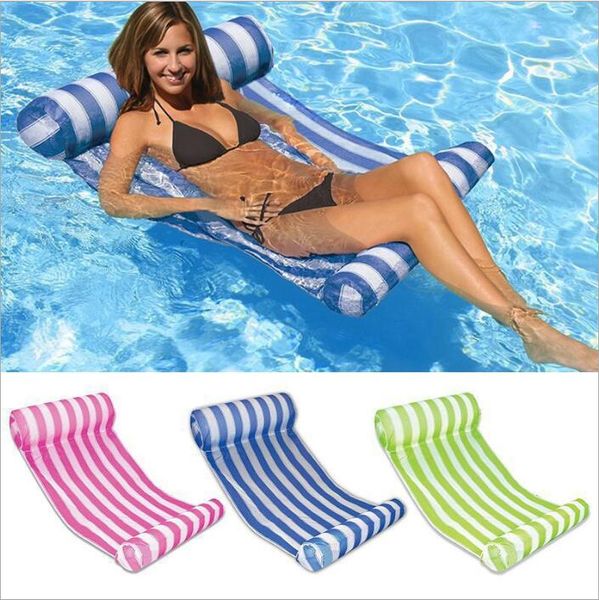 

inflatable swimming floats water hammock pool toys inflatable swim float bed chair summer beach mat mattress lounge floating tool fun b4795