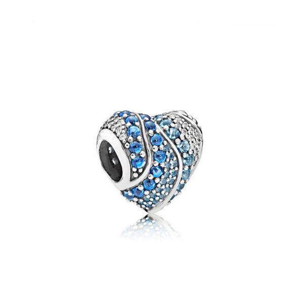 

2019 новые подходят пандор sterling 925 серебряных бусины браслет женщины очарование личности синих бурильная форме сердце бусы любовь neckl, Black