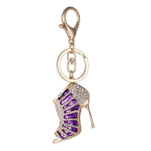 

bling shiny rhinestone cute mini high heels pendant keychain key ring car key chain 9863, Silver