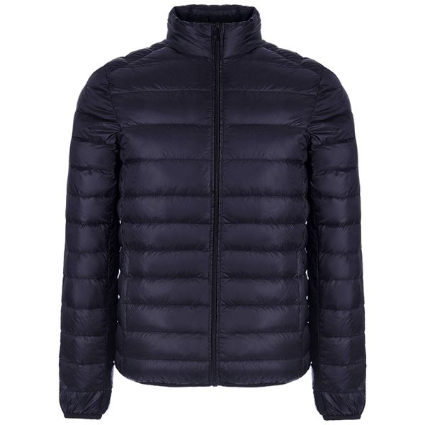 

autumn and winter new light down jacket men's short paragraph detachable cap stand collar ultra-thin young and large size coat, Black