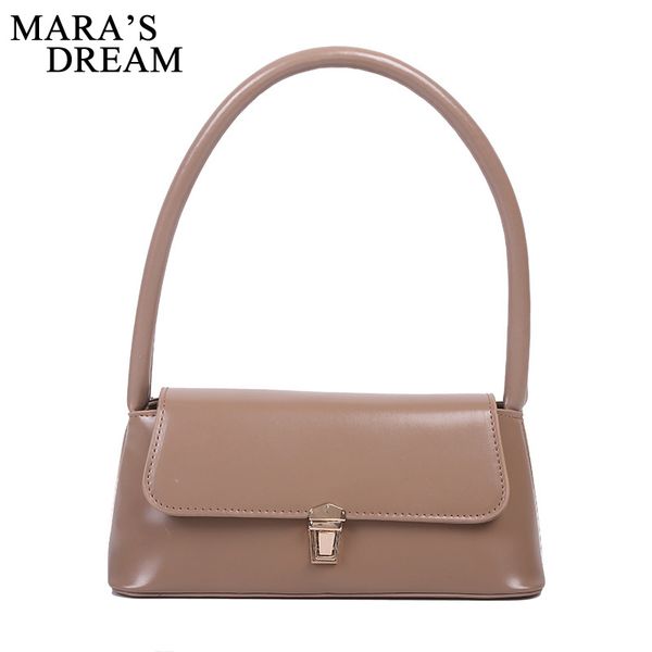 

mara's dream 2020 new solid color fashion summer bucket type wide shoulder strap lock shoulder small bag