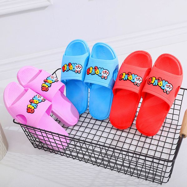 

korean version thick soft female slippers indoor fashion letters cool slippers non-slip comfort couple drag summer, Black