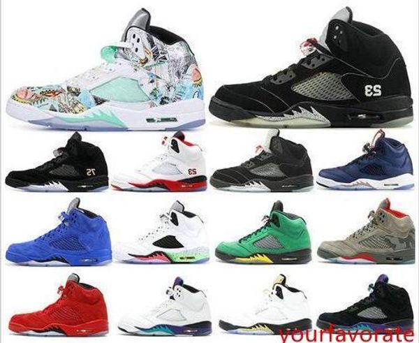 

5 5s black metallic 3m reflect black grape oreo men basketball shoes 5s red suede cdp white cement sneakers with box