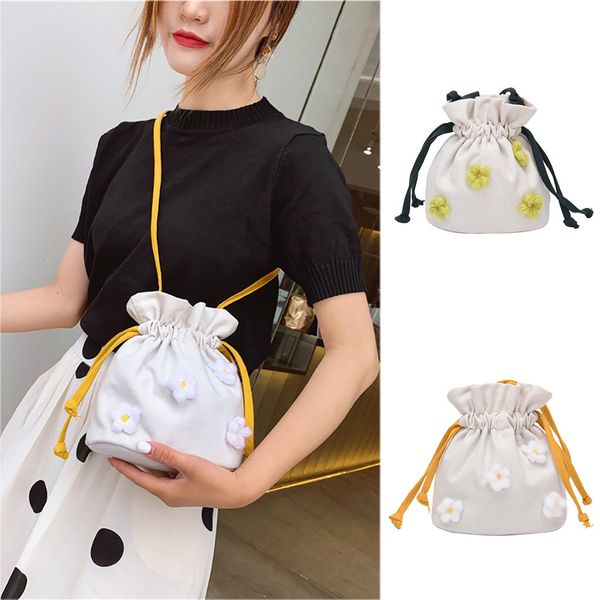 

конус женщины маленький свежий холст crossbody мода одно плечо веревка пряжка пельмени сумка 2019 may24 p35