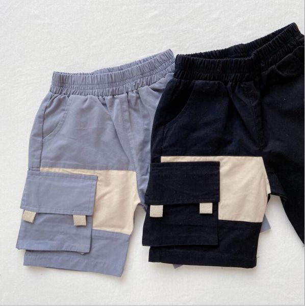 

2020 new arrival girls boys patchwork shorts summer kids shorts 2-7 years po275, Black