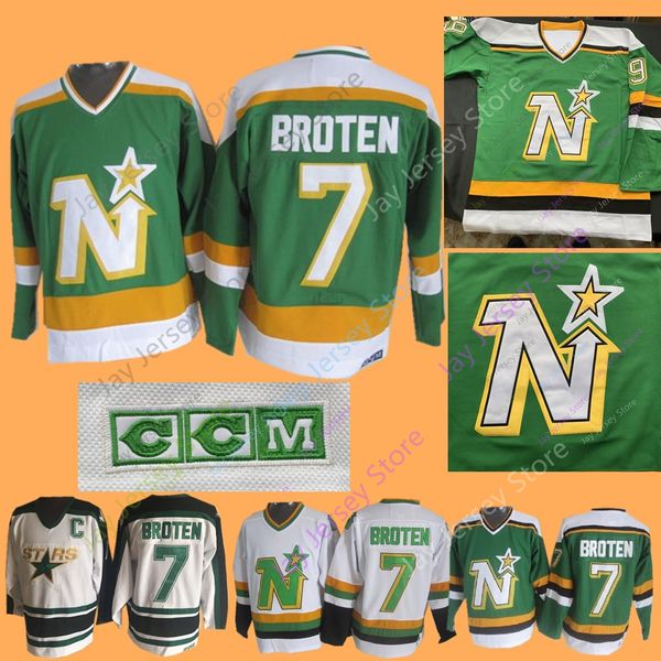 

Neal Broten Jersey CCM Vintage Dallas Stars Minnesota North Stars Jerseys Ice Hockey Green